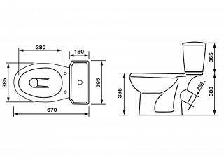 Унитаз-компакт Оскольская керамика Элисса Комфорт белый 43301130306